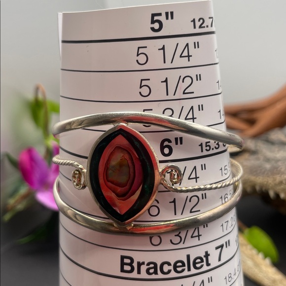 Alpaca Mexico cuff bracelet vintage - Picture 5 of 5